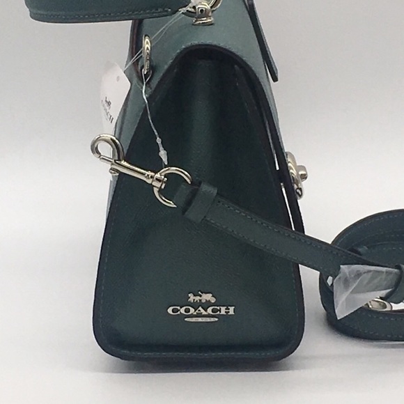 Coach Tilly Top Handle Dark Turquoise Cross Body - Picture 7 of 15